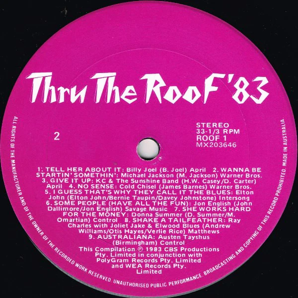 Various – Thru The Roof '83 (VG+/VG) – LP, AU 1983 - Image 4