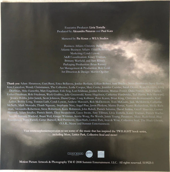 Various – Twilight (Original Motion Picture Soundtrack) (E/E) – LP, US 2008 - Image 5