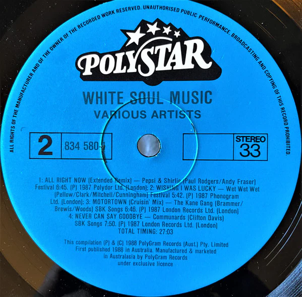 Various – White Soul (VG+/VG+) – LP, Australasia 1988 - Image 6