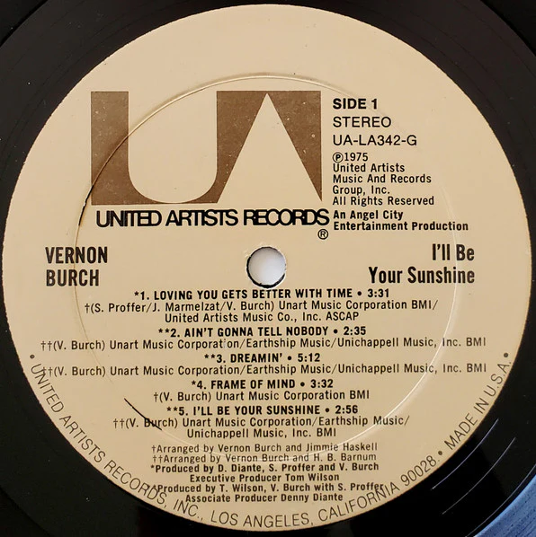 Vernon Burch – I'll Be Your Sunshine (G+/VG+) – LP, US 1975 - Image 3