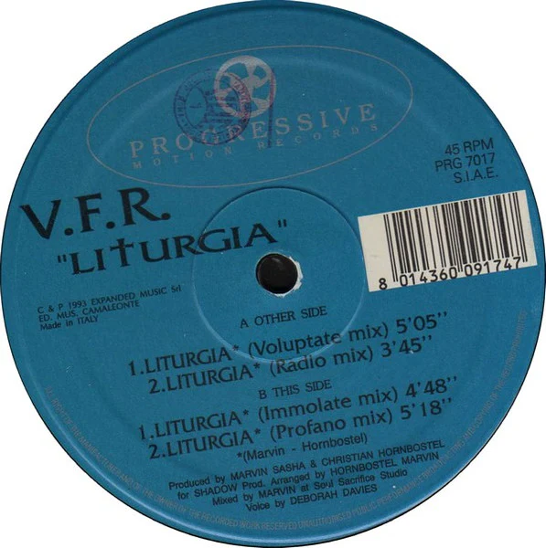V.F.R. – Liturgia (VG/VG) – 12", IT 1993 - Image 2