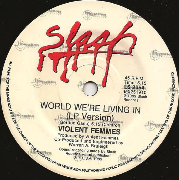 Violent Femmes – Nightmares / World We're Living In (VG+/VG+) – 7", AU 1989 - Image 4