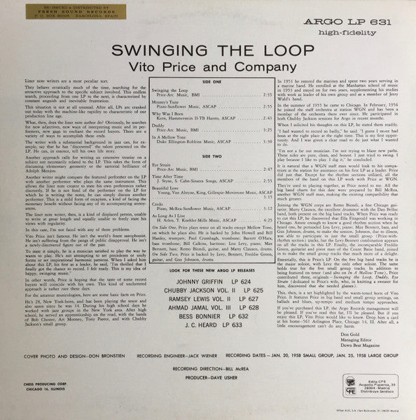 Vito Price – Swingin' The Loop (VG+/E) – LP, ES 1984 - Image 2