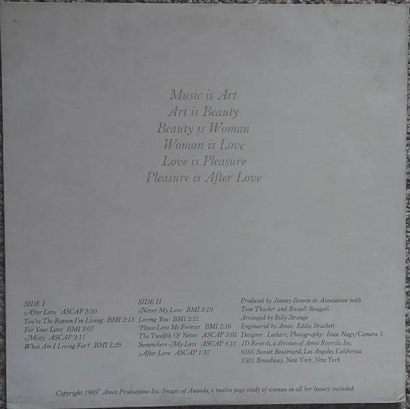 Voices Of Ananda – After Love (VG/G) – LP, US 1969 - Image 4