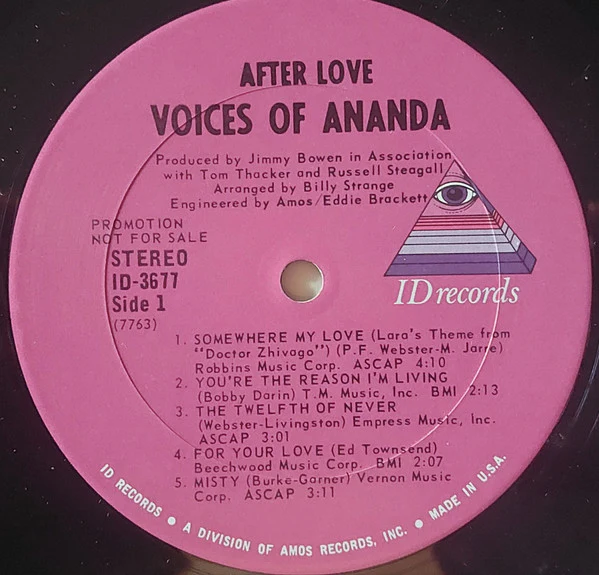 Voices Of Ananda – After Love (VG/G) – LP, US 1969 - Image 5