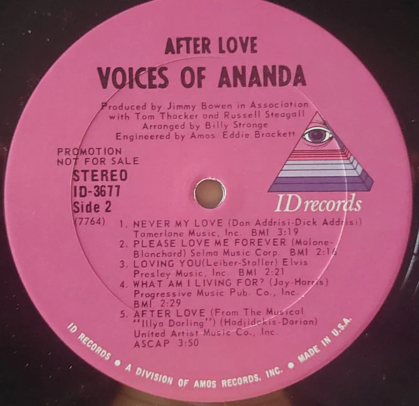 Voices Of Ananda – After Love (VG/G) – LP, US 1969 - Image 6