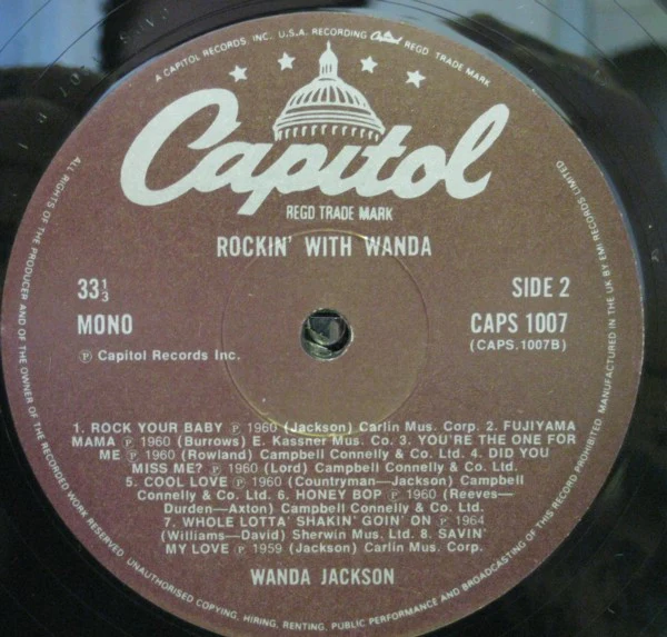 Wanda Jackson – Rockin' With Wanda (VG+/VG+) – LP, UK - Image 4