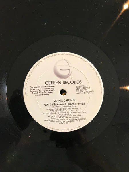 Wang Chung – Wait (Extended Dance Remix) (VG+/Generic) – 12", AU 1984 - Image 3