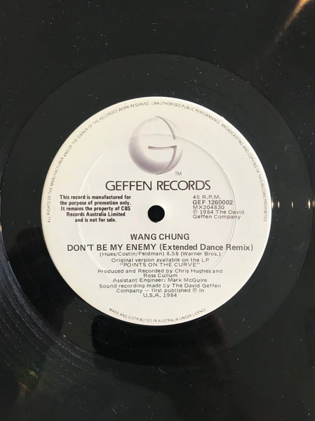 Wang Chung – Wait (Extended Dance Remix) (VG+/Generic) – 12", AU 1984 - Image 4