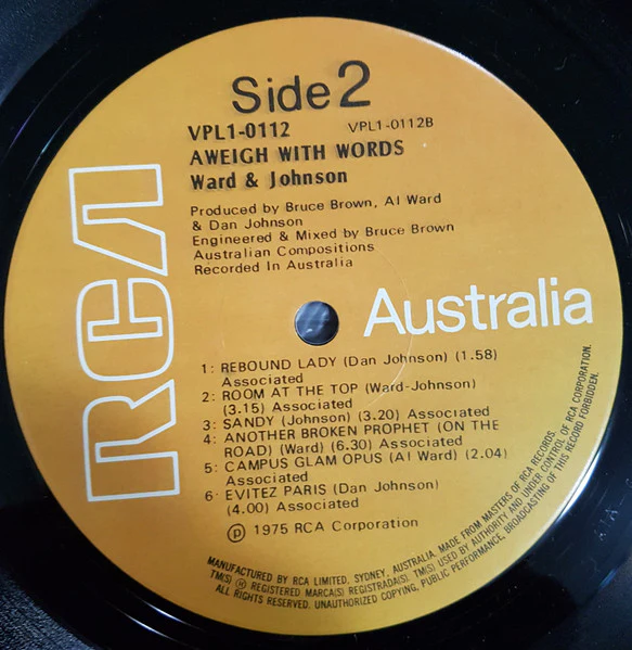 Ward & Johnson – Aweigh With Words (VG/VG+) – LP, AU 1975 - Image 10