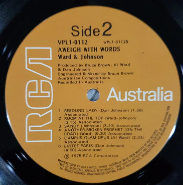 Ward & Johnson – Aweigh With Words (VG/VG+) – LP, AU 1975 - Image 6