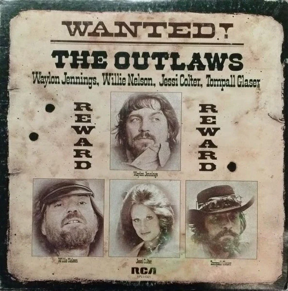 Waylon Jennings, Willie Nelson, Jessi Colter, Tompall Glaser – Wanted! The Outlaws (VG+/VG+) – LP, AU 1976