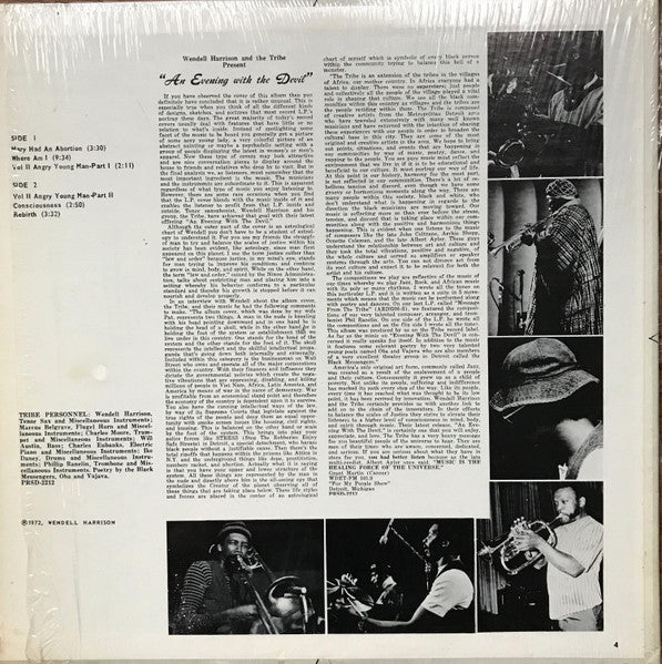 Wendell Harrison – An Evening With The Devil (VG+/VG+) – LP, US 1973 - Image 2
