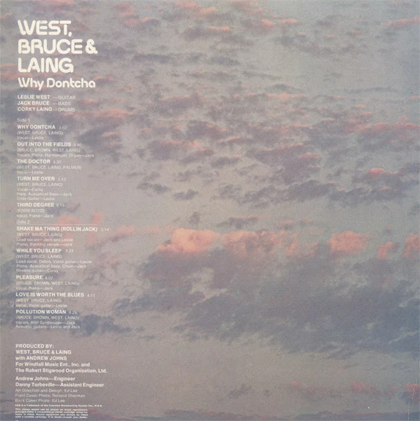West, Bruce & Laing – Why Dontcha (VG+/VG+) – LP, UK 1972 - Image 2