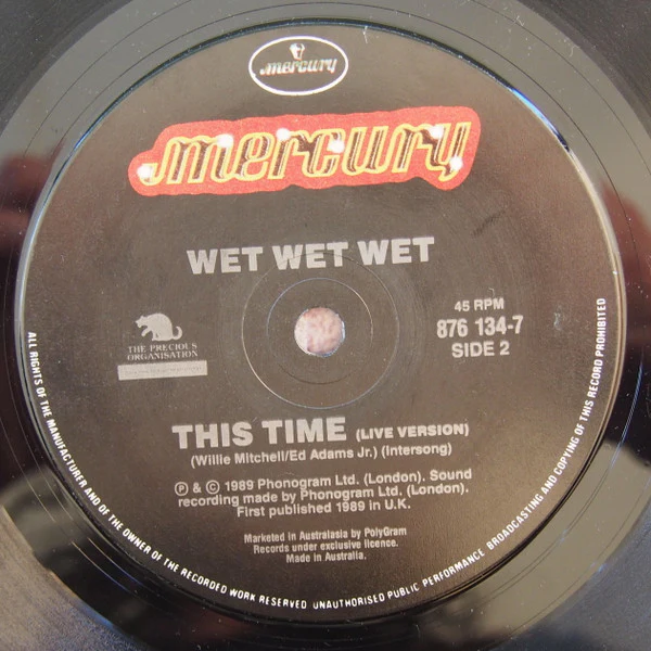 Wet Wet Wet – Sweet Surrender (VG+/VG+) – 7", Australasia 1989 - Image 4