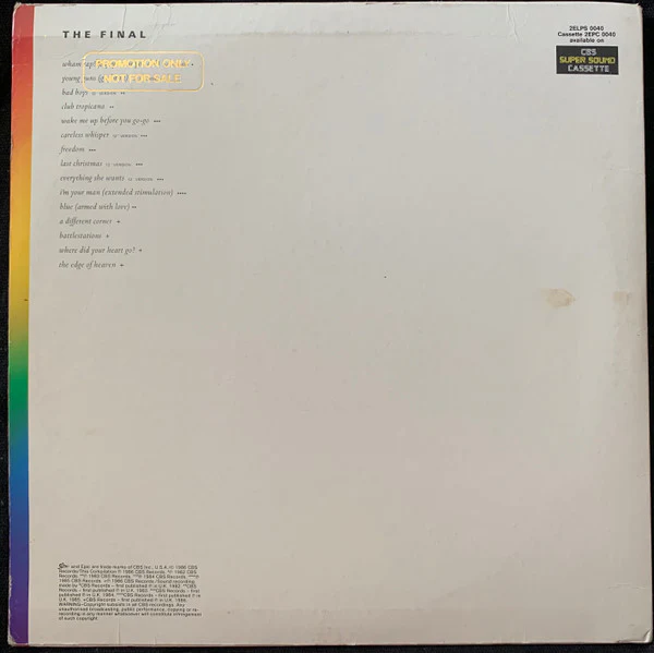 Wham! – The Final (VG/VG+) – 2xLP, AU 1986 - Image 3