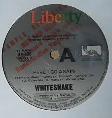 Whitesnake – Here I Go Again (VG+/Generic) – 7", AU 1983