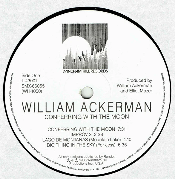 William Ackerman – Conferring With The Moon (VG+/VG+) – LP, AU 1986 - Image 3