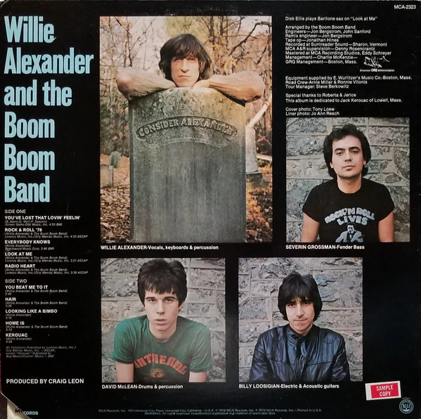 Willie Alexander & The Boom Boom Band – Willie Alexander And The Boom Boom Band (VG+/VG+) – LP, US 1978 - Image 2