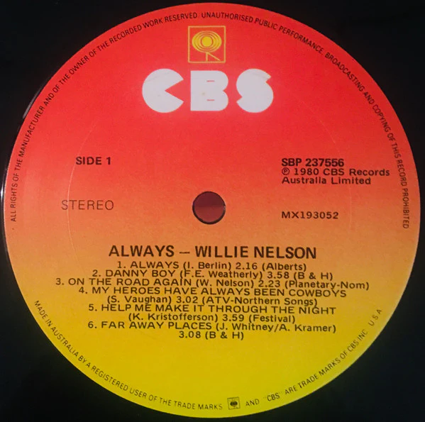 Willie Nelson – Always (VG+/VG+) – LP, AU 1980 - Image 5