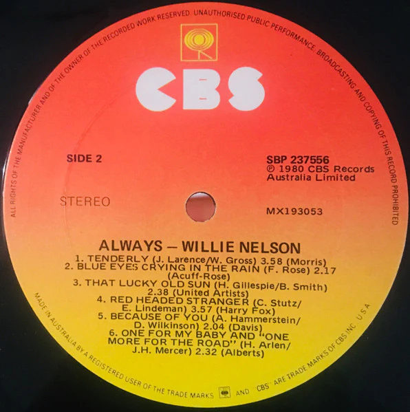 Willie Nelson – Always (VG+/VG+) – LP, AU 1980 - Image 6