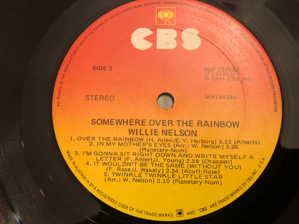Willie Nelson – Somewhere Over The Rainbow (VG+/VG+) – LP, AU 1981 - Image 5