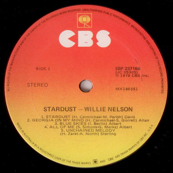 Willie Nelson – Stardust (VG+/VG+) – LP, AU 1978 - Image 3