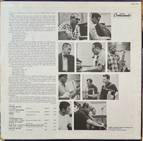 Willie Smith – The Best Of Willie Smith (VG+/VG+) – LP, US 1970 - Image 2