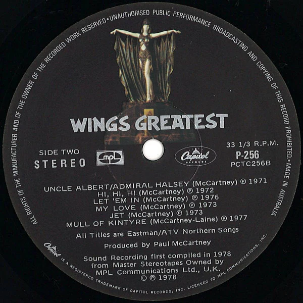 Wings – Wings Greatest (VG/VG) – LP, AU 1978 - Image 4