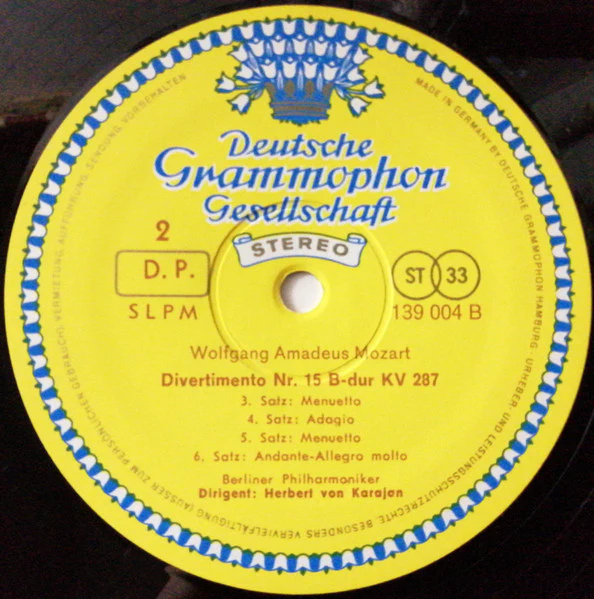 Wolfgang Amadeus Mozart, Berliner Philharmoniker, Herbert von Karajan – Eine Kleine Nachtmusik, Divertimento KV 287 (E/VG+) – LP, DE 1966 - Image 4