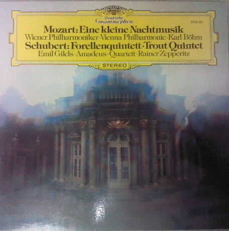 Wolfgang Amadeus Mozart, Franz Schubert, Wiener Philharmoniker, Karl Böhm, Emil Gilels, Amadeus-Quartett, Rainer Zepperitz – Eine Kleine Nachtmusik • Forellenquintett (VG+/VG+) – LP, DE 1977