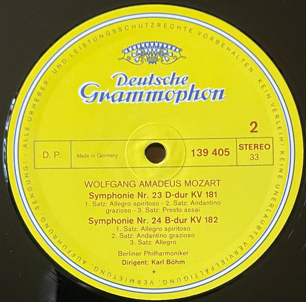 Wolfgang Amadeus Mozart, Karl Böhm, Berliner Philharmoniker – Symphonien Nr. 21 A-Dur • Nr. 22 C-Dur • Nr. 23 D-Dur • Nr. 24 B-Dur (VG+/VG+) – LP, DE - Image 4