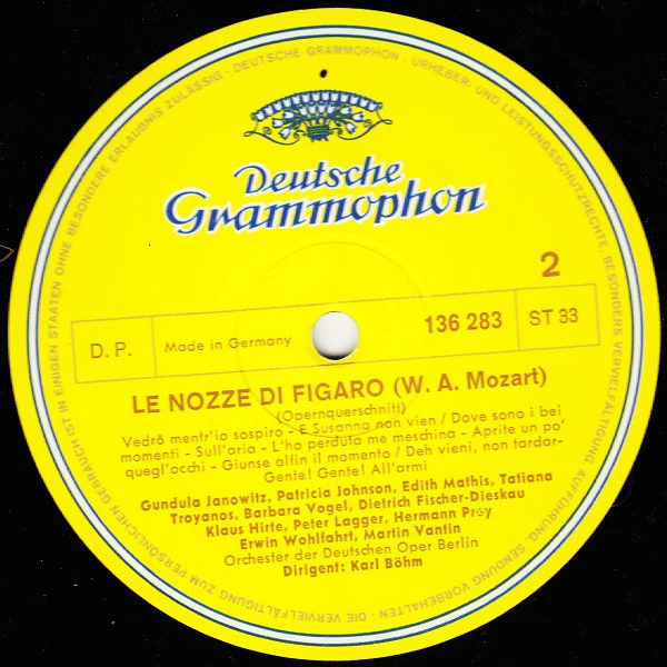 Wolfgang Amadeus Mozart, Karl Böhm – Le Nozze Di Figaro (Querschnitt) (VG+/VG+) – LP, DE - Image 3