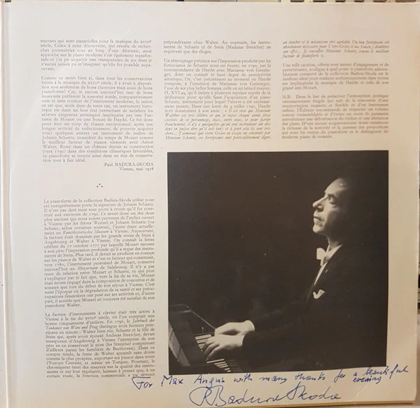 Wolfgang Amadeus Mozart, Paul Badura-Skoda – Pièces Pour Le Pianoforte (VG+/VG+) – LP, FR - Image 4