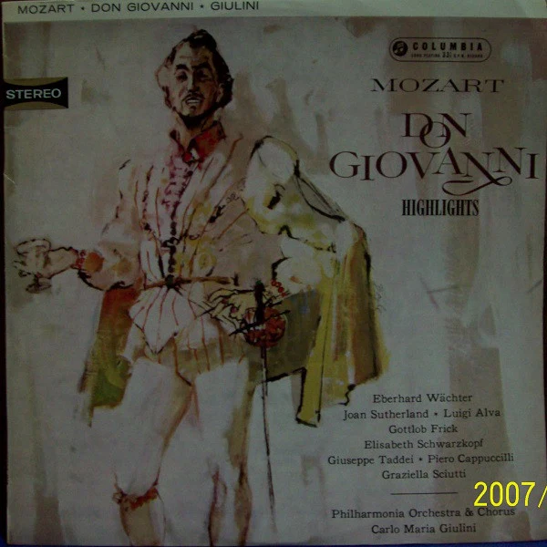 Wolfgang Amadeus Mozart, Philharmonia Orchestra, Carlo Maria Giulini, Joan Sutherland, Elisabeth Schwarzkopf, Luigi Alva, Graziella Sciutti, Eberhard Wächter – Don Giovanni Highlights (VG+/VG) – LP, AU 1964
