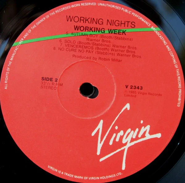 Working Week – Working Nights (VG+/VG+) – LP, AU 1985 - Image 4