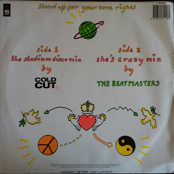 Yazz – Stand Up For Your Love Rights (The Remixes) (VG/VG+) – 12", AU 1988 - Image 2