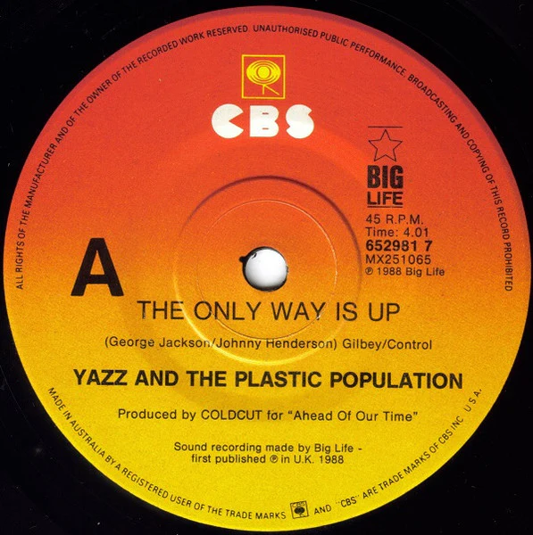 Yazz, The Plastic Population – The Only Way Is Up (VG+/VG+) – 7", AU 1988 - Image 3