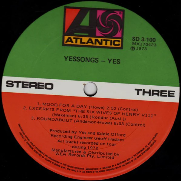 Yes – Yessongs (VG/VG+) – 3xLP, AU 1973 - Image 8