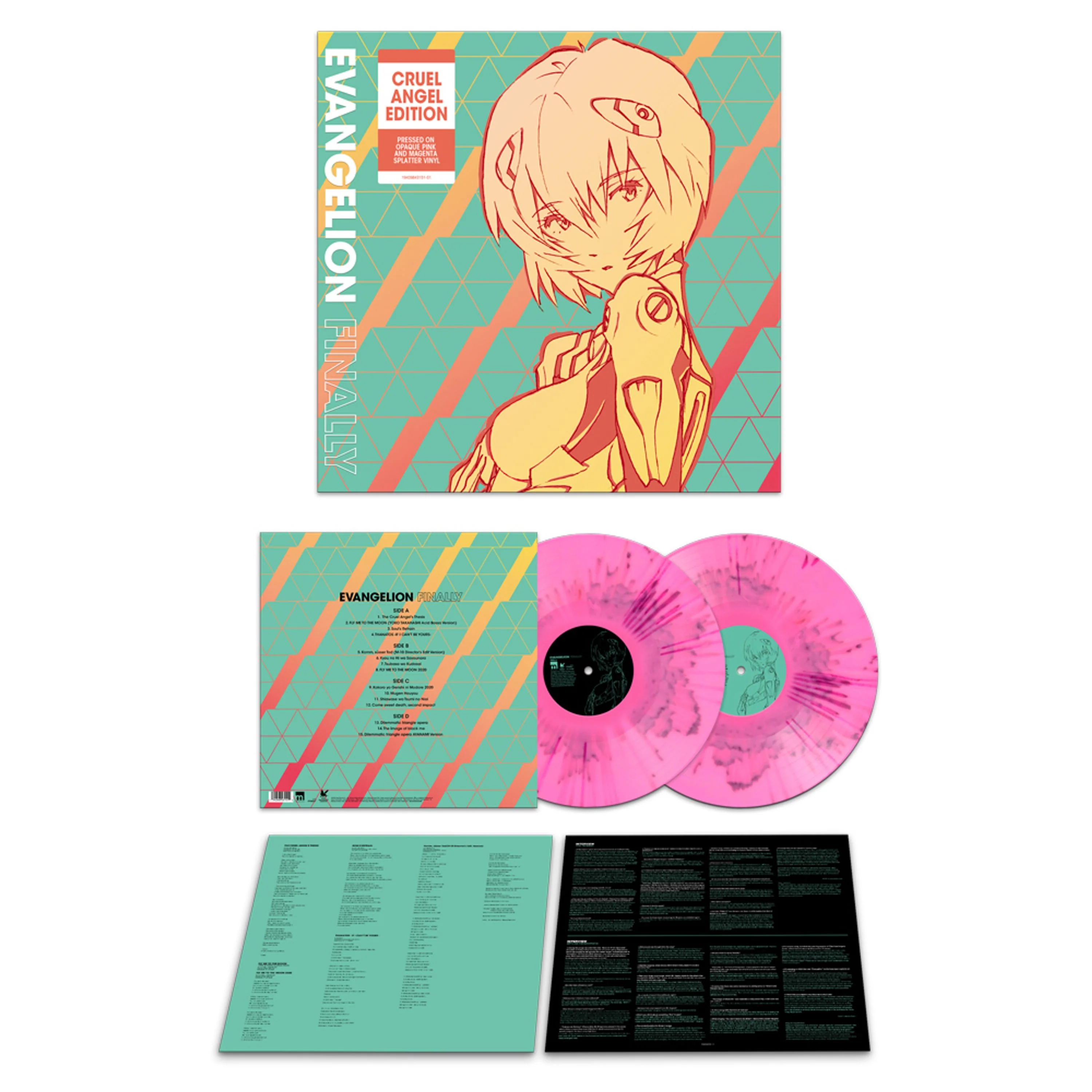 Yoko Takahashi, Megumi Hayashibara – Evangelion Finally (2xLP, Pink With Purple Splatter) - Image 2