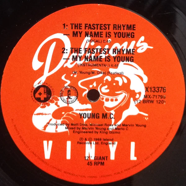 Young MC – Know How / The Fastest Rhyme (VG+/Generic) – 12", AU 1988 - Image 2