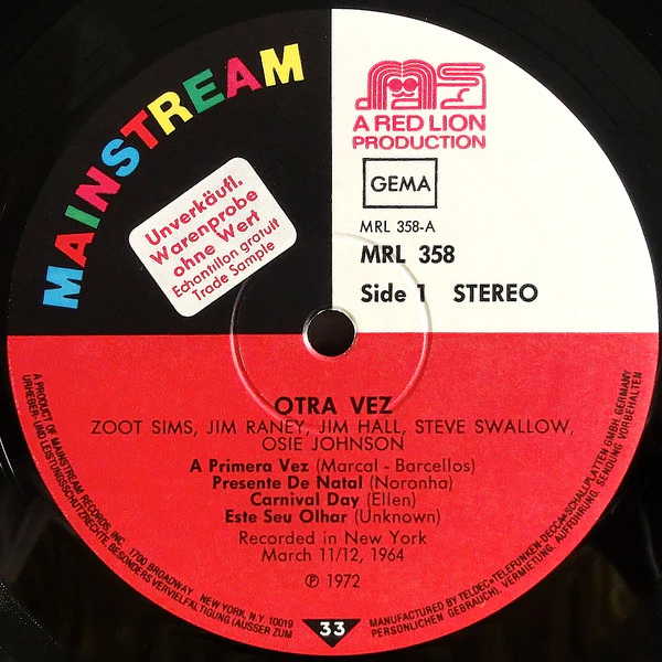 Zoot Sims, Jimmy Raney, Jim Hall – Otra Vez (VG+/VG+) – LP, DE 1972 - Image 3