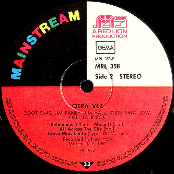 Zoot Sims, Jimmy Raney, Jim Hall – Otra Vez (VG+/VG+) – LP, DE 1972 - Image 4