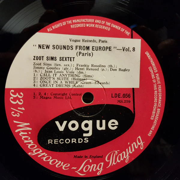 Zoot Sims – Zoot (Sims) Goes To Town (VG/G+) – 10", UK 1953 - Image 3