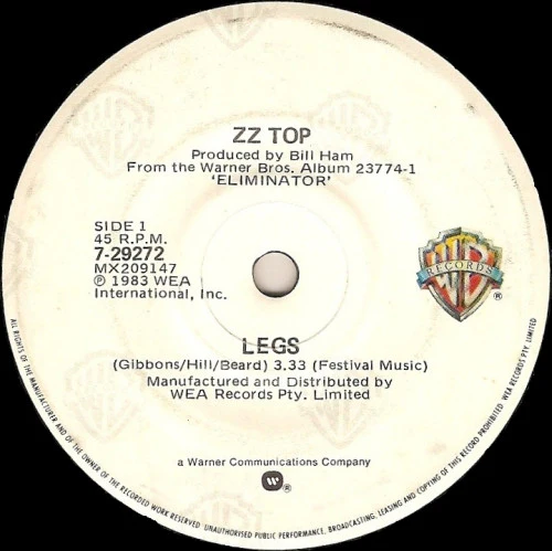 ZZ Top – Legs (VG/VG+) – 7", AU 1984
